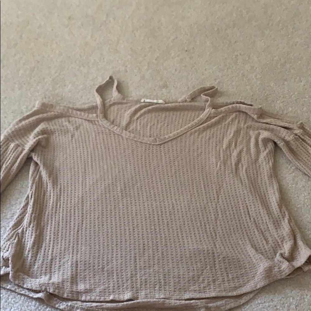 Cream off the shoulder sweater